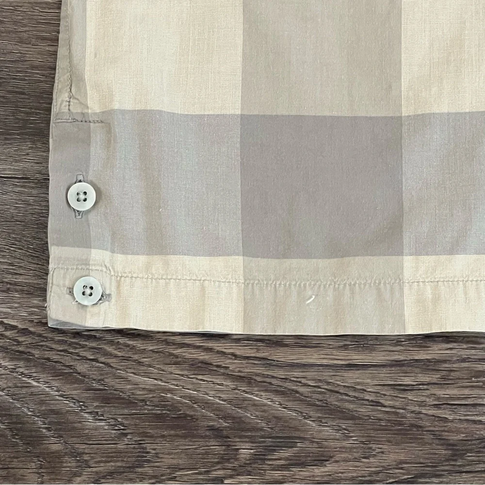 The North‎ Face Shirt Mens Extra Large A5 Series Beige Plaid Short Sleeve Button